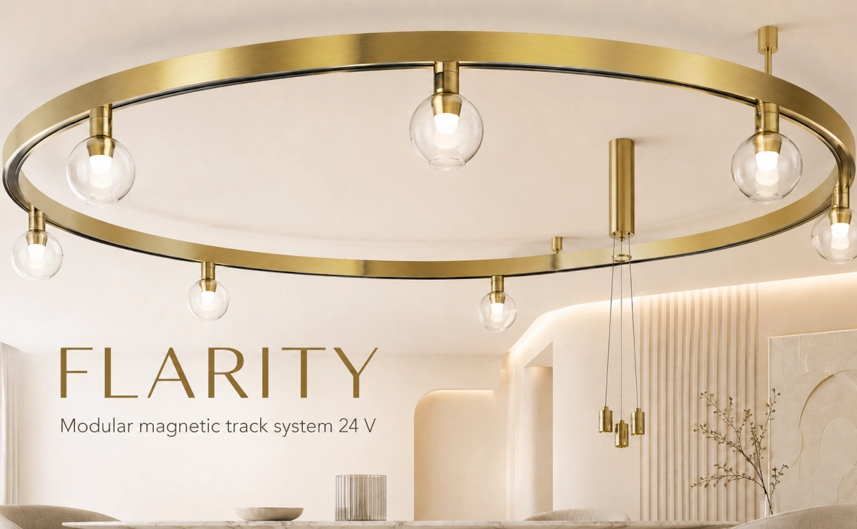 Sistem pe șină FLARITY de la Maytoni – iluminat magnetic de 24 V pentru interioare moderne