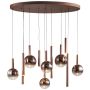 Lampă cu pendul Camino PND-24038-12B-COPP 3000K 12x60W/LED 2469lm IP20 de la Italux