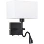 Aplique de perete NORTE WL-1122-2-BL-BM-RC-WH 3000K 2x60W, 3W/E27, LED 350LM IP20 de la Italux
