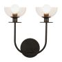 Aplique de perete Sylvia ALM-SYLVIA-2WB-BK-CL 2x40W/E14 IP20 de la Elstead Lighting