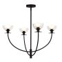 Candelabru Sylvia ALM-SYLVIA4-BK-CL 4x40W/E14 IP20 de la Elstead Lighting