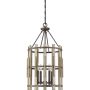 Lampă cu pendul WOOD HOLLOW QZ-WOOD-HOLLOW-4P 4x60W/E14 de la Quoizel
