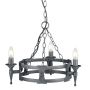 Candelabru SAXON SAX3-BLK-SIL 3x60W/E14 de la Elstead Lighting