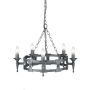Candelabru SAXON SAX5-BLK-SIL 5x60W/E14 de la Elstead Lighting