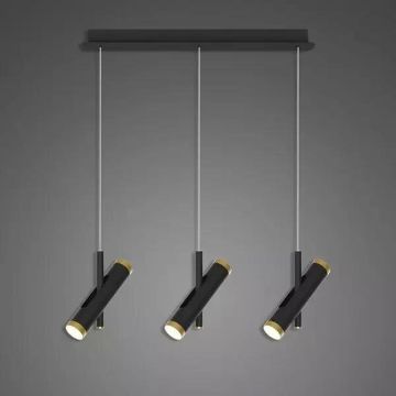 Lampă cu pendul Lunette LA062/CL3_black 3000K 6x3W/LED 1080lm IP20 de la Altavola Design