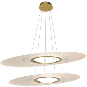 Lampă cu pendul Eclipse LA116/P2_97_3k_gold 3000K 2x48W/LED 2880lm IP20 de la Altavola Design