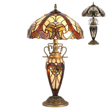 Lampă de masă TIFFANY XX. 1702 2x60W/E27|1x7W/E14 IP20 de la Prezent