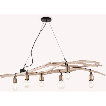 Lampă cu pendul DRIFTWOOD 180922 6x60W/E27 ip20 de la Ideal Lux