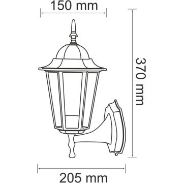 Aplique de perete LIGURIA-LT 201928 1x20W/E27 IP43 de la Polux