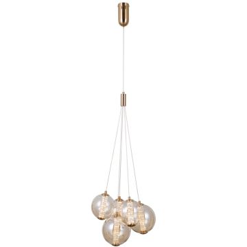 Lampă cu pendul Butero PND-34359-5-HBR-AMB 3000K 5x20W/LED 1830lm IP20 de la Italux