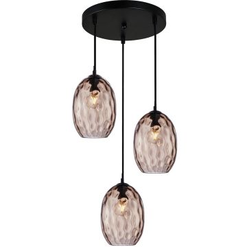 Lampă cu pendul Novala PND-3031-3A-BK-CF 3x40W/E27 IP20 de la Italux