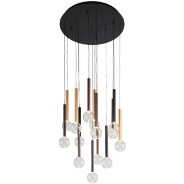 Lampă cu pendul Alinos PND-24019-14A-BK 3000K 14x58W/LED 4410lm IP20 de la Italux