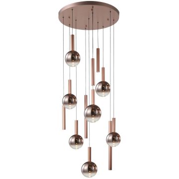 Lampă cu pendul Camino PND-24038-12A-COPP 3000K 12x60W/LED 2469lm IP20 de la Italux