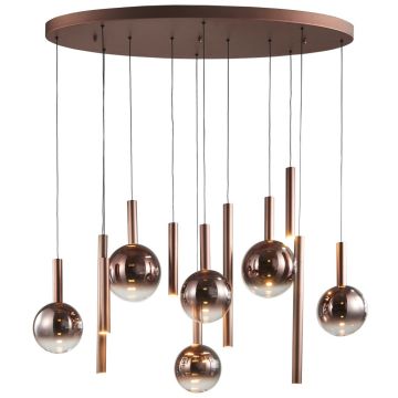 Lampă cu pendul Camino PND-24038-12B-COPP 3000K 12x60W/LED 2469lm IP20 de la Italux