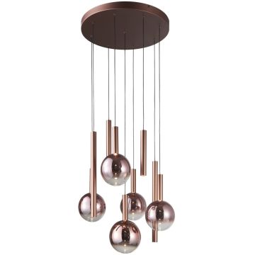 Lampă cu pendul Camino PND-24038-9A-COPP 3000K 9x54W/LED 2112lm IP20 de la Italux