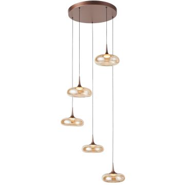Lampă cu pendul Tenele PND-24028-5A-COPP 3000K 5x35W/LED 1514lm IP20 de la Italux