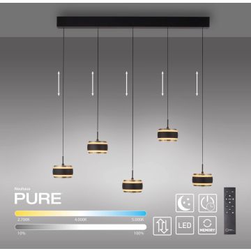 Lampă cu pendul PURE FALLING RINGS 2504-18 2200-5000k 5x8W/LED 1500lm ip20 de la Paul Neuhaus