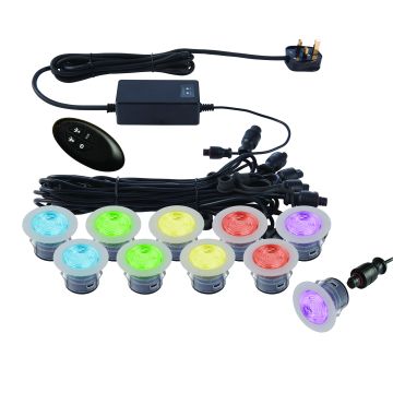 Lampă cu senzor de mișcare IKONPRO 59138 10x1.5W/SMD 5050 RGB IP67 de la Endon