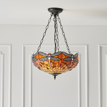 Lampă cu pendul DRAGONFLY FLAME 64076 3x60W/E27 IP20 de la Endon