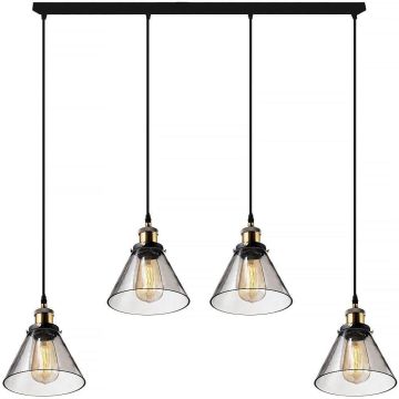 Lampă cu pendul NEW YORK LOFT LA034/CL4_smoky 4x40W/E27 IP20 de la Altavola Design