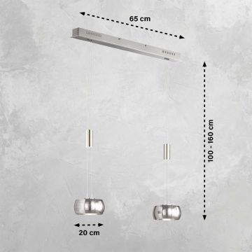 Lampă cu pendul Colette 60989 2700K 2x9W/LED 1900 lm IP20 de la Fischer&Honsel
