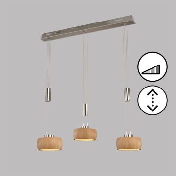 Lampă cu pendul SHINE-WOOD 61073 2700K 3x9W/LED 2900 lm IP20 de la Fischer&Honsel