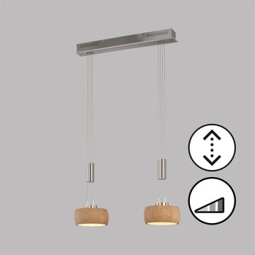 Lampă cu pendul SHINE-WOOD 61074 2700K 2x9W/LED 1900 lm IP20 de la Fischer&Honsel