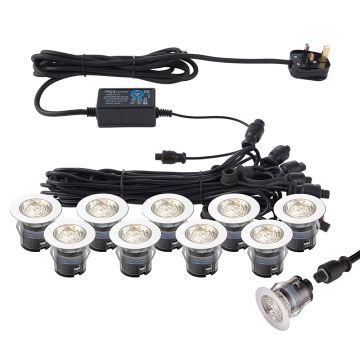 Lampă cu senzor de mișcare IKONPRO CCT 73348 3000K/4000K 10x0,75W/LED 280LM IP67 de la Endon