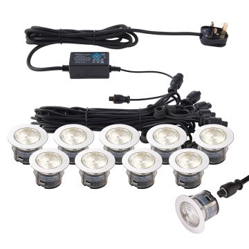 Lampă cu senzor de mișcare IKONPRO CCT 73349 3000K/4000K 10x0,75W/LED 410LM IP67 de la Endon