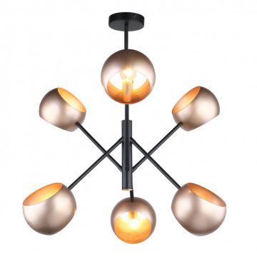 Candelabru CAVAZZA MDM-3690/6 BK+GD 6x40W/E14 de la Italux