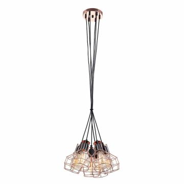 Lampă cu pendul PERIFO MDM-2272/6 BK+COP 6x60W/E27 IP20 de la Italux