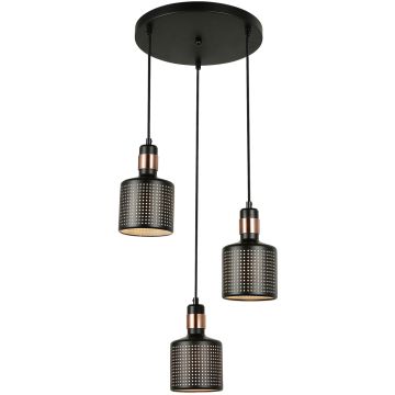 Lampă cu pendul RESTENZA PND-2439-3-BK 3x40W/E27 IP20 de la Italux