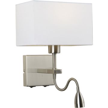 Aplique de perete NORTE WL-1122-2-BL-SN-RC-WH 3000K 2x60W, 3W/E27, LED 350LM IP20 de la Italux