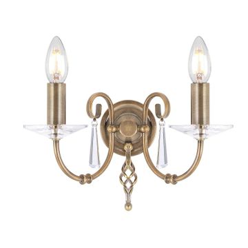 Aplique de perete AEGEAN AG2-AGED-BRASS 2x60W/E14 de la Elstead Lighting