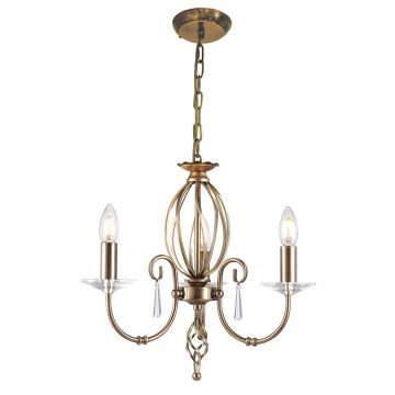 Candelabru AEGEAN AG3-AGED-BRASS 3x60W/E14 de la Elstead Lighting
