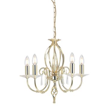 Candelabru AEGEAN AG5-POL-BRASS 5x60W/E14 de la Elstead Lighting