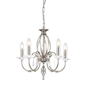 Candelabru AEGEAN AG5-POL-NICKEL 5x60W/E14 de la Elstead Lighting