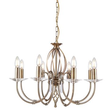 Candelabru AEGEAN AG8-AGED-BRASS 8x60W/E14 de la Elstead Lighting