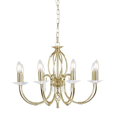 Candelabru AEGEAN AG8-POL-BRASS 8x60W/E14 de la Elstead Lighting