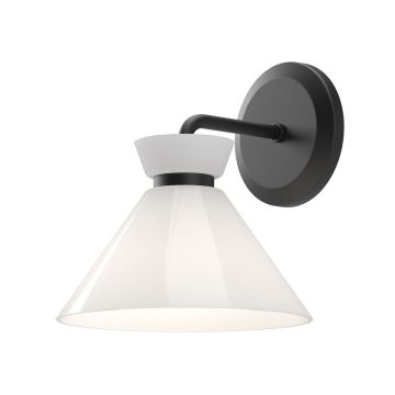 Aplique de perete Halston ALM-HALSTON-1WB-BK 1x40W/E14 IP20 de la Elstead Lighting
