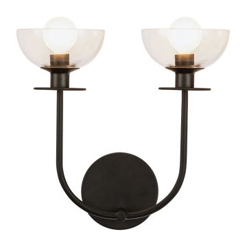Aplique de perete Sylvia ALM-SYLVIA-2WB-BK-CL 2x40W/E14 IP20 de la Elstead Lighting