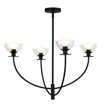 Candelabru Sylvia ALM-SYLVIA4-BK-CL 4x40W/E14 IP20 de la Elstead Lighting