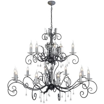 Candelabru AMARILLI AML15-BLK-SILVER 15x60W/E14 de la Elstead Lighting