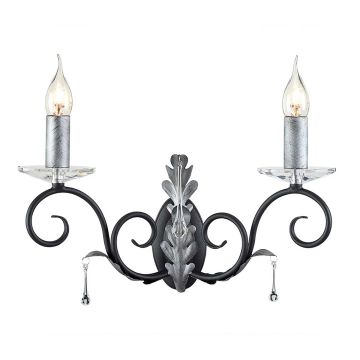 Aplique de perete AMARILLI AML2-BLK-SILVER 2x60W/E14 de la Elstead Lighting