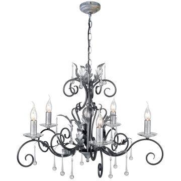 Candelabru AMARILLI AML5-BLK-SILVER 5x60W/E14 de la Elstead Lighting