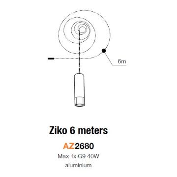 Suport ZIKO AZ2680 1x40W/G9 IP20 de la AZzardo