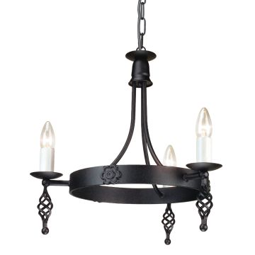 Candelabru BELFRY BY3-BLACK 3x60W/E14 de la Elstead Lighting