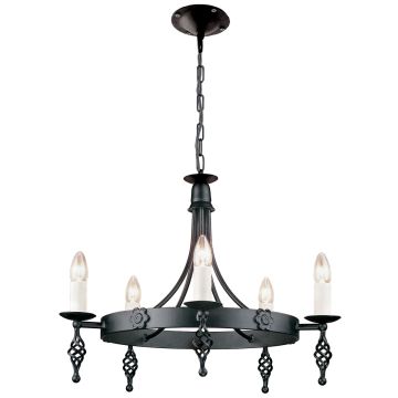 Candelabru BELFRY BY5-BLACK 5x60W/E14 de la Elstead Lighting