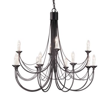 Candelabru CARISBROOKE CB12-BLACK 12x60W/E14 de la Elstead Lighting