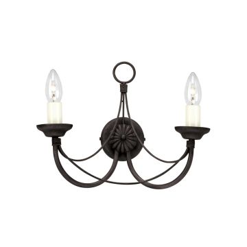 Aplique de perete CARISBROOKE CB2-BLACK 2x60W/E14 de la Elstead Lighting